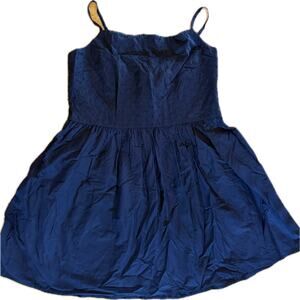 GAP Dress Womens XL Navy Blue Eyelet Fit & Flare Sundress‎ NWT